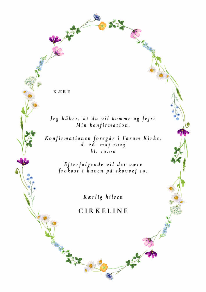 Invitationer - Cirkeline Konfirmation